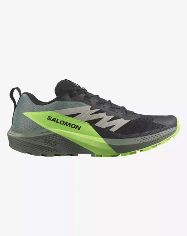 נעלי Sense Ride 5 – Salomon-L473111 – black-laurel-wreath-green-gecko – 1