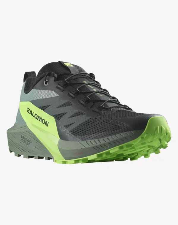 נעלי Sense Ride 5 – Salomon-L473111 – black-laurel-wreath-green-gecko – 1