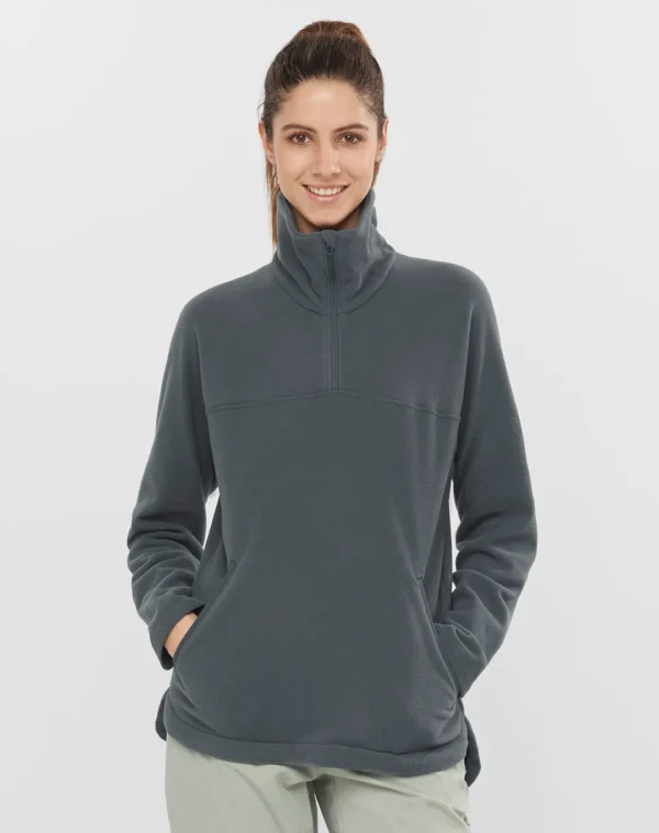 חולצת פליז נשים Sntial Cosy – SALOMON-LC1629800 – אפור – 1