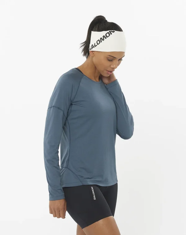 חולצת נשים Cross Run Tee LS – SALOMON-LC2270500 – midnight-navy – 1