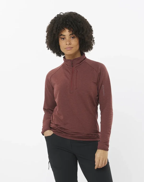 עליונית נשים Essential Ltwarm Hz – SALOMON-LC2280900 – rum-raisin – 1