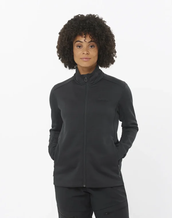 עליונית נשים פליז Sntial Midfleece Fz – SALOMON-LC2294000 – deep-black – 1