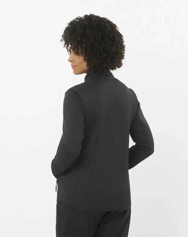 עליונית נשים פליז Sntial Midfleece Fz – SALOMON-LC2294000 – deep-black – 2
