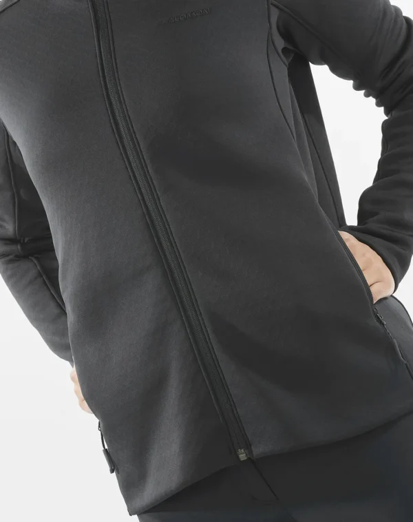 עליונית נשים פליז Sntial Midfleece Fz – SALOMON-LC2294000 – deep-black – 4