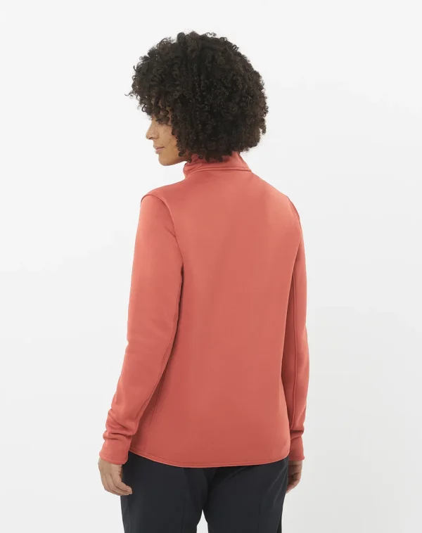עליונית נשים פליז Sntial Midfleece Fz – SALOMON-LC2294300 – tandoori-spice – 2