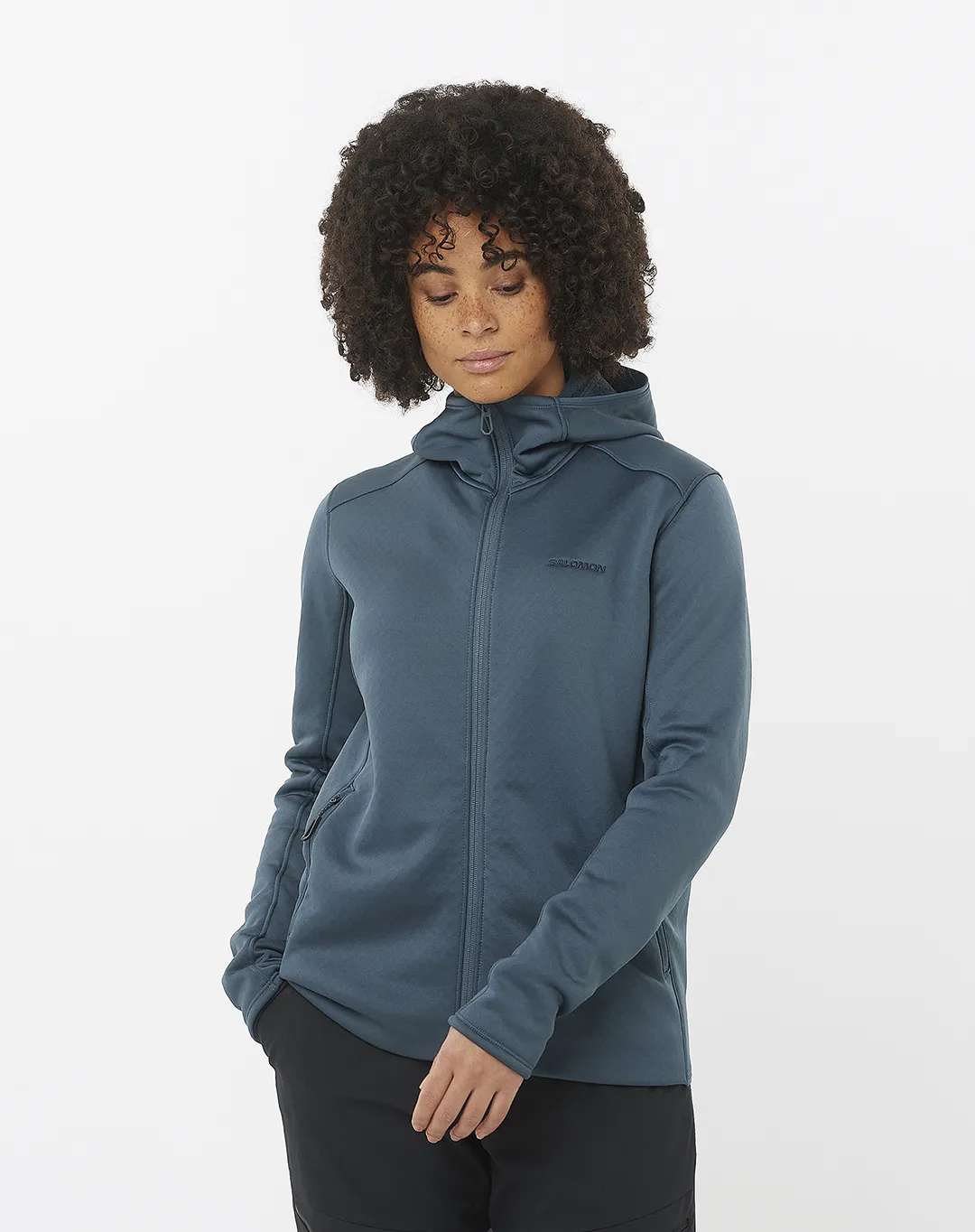 עליונית נשים פליז Sntial Midfleece Fz – SALOMON-LC2326700 – midnght-navy – 1