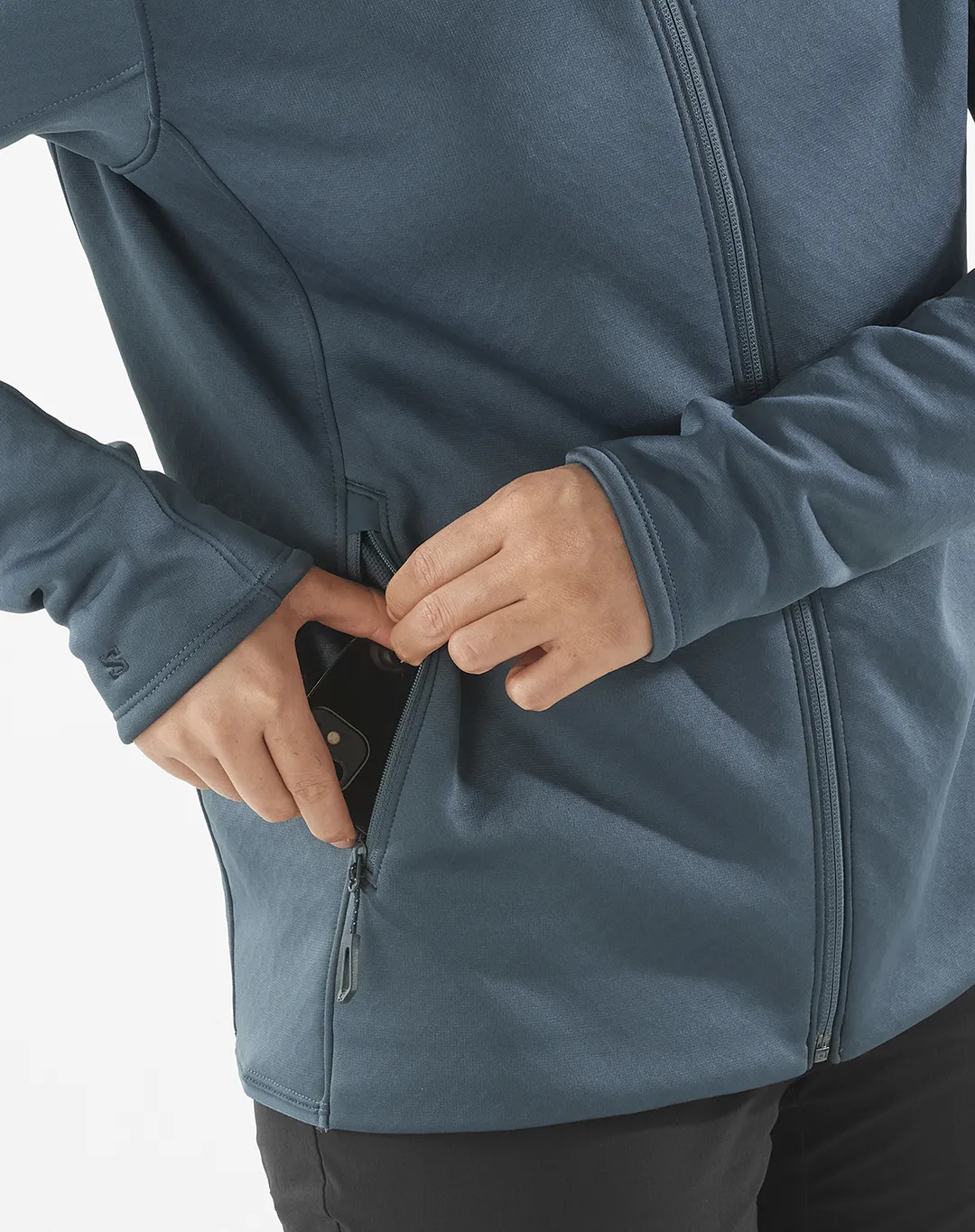 עליונית נשים פליז Sntial Midfleece Fz – SALOMON-LC2326700 – midnght-navy – 5