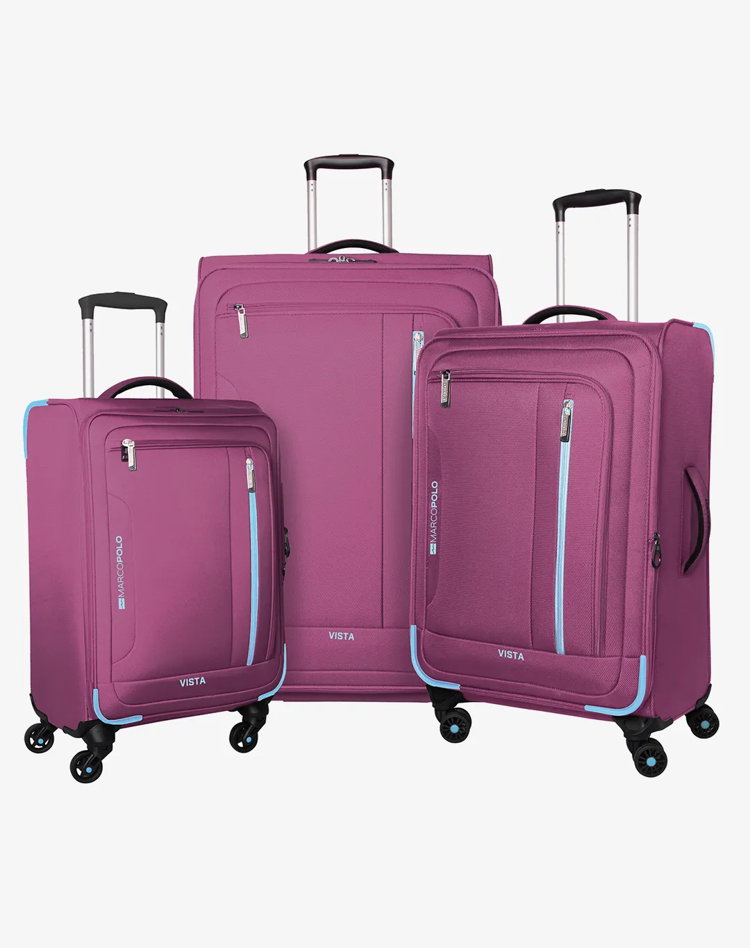 סט 3 מזוודות 20" 24" 28" VISTA – – סגול-כהה – 1